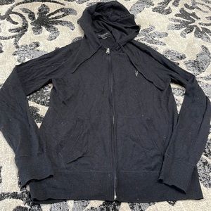 All saints black merino zip up hoodie size medium